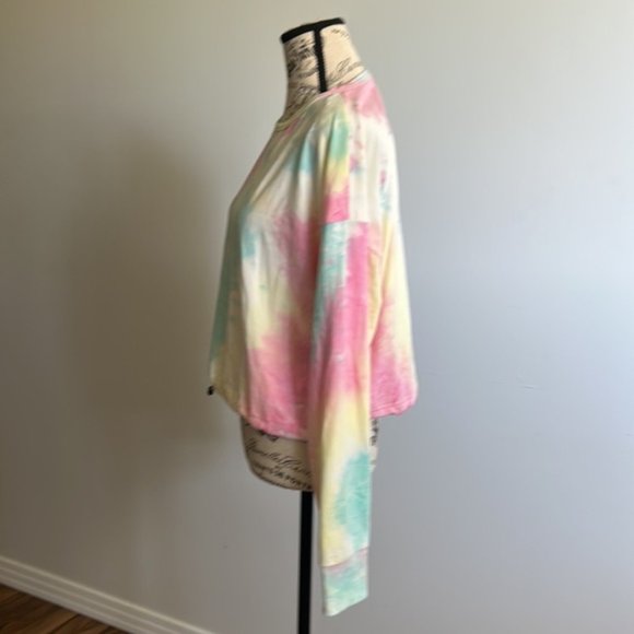 Ardene Tie Die Long Sleeve Crop Top size Medium - Picture 3 of 4